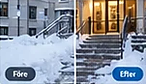 Entré till flerfamiljshus före och efter handskottning
