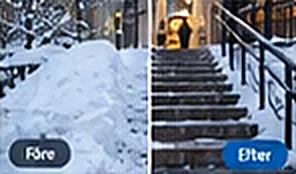 Trappa före och efter handskottning
