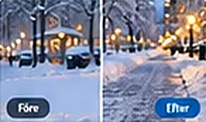 Gångbana före och efter handskottning
