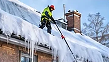 Takskottning av snötäckt tak i Göteborg