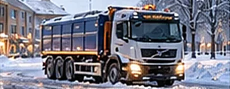 Lastbil med snöutrustning
