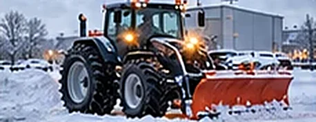 Traktor med snöblad