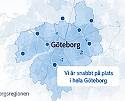 Karta över Göteborg: vi är snabbt på plats i hela Göteborg